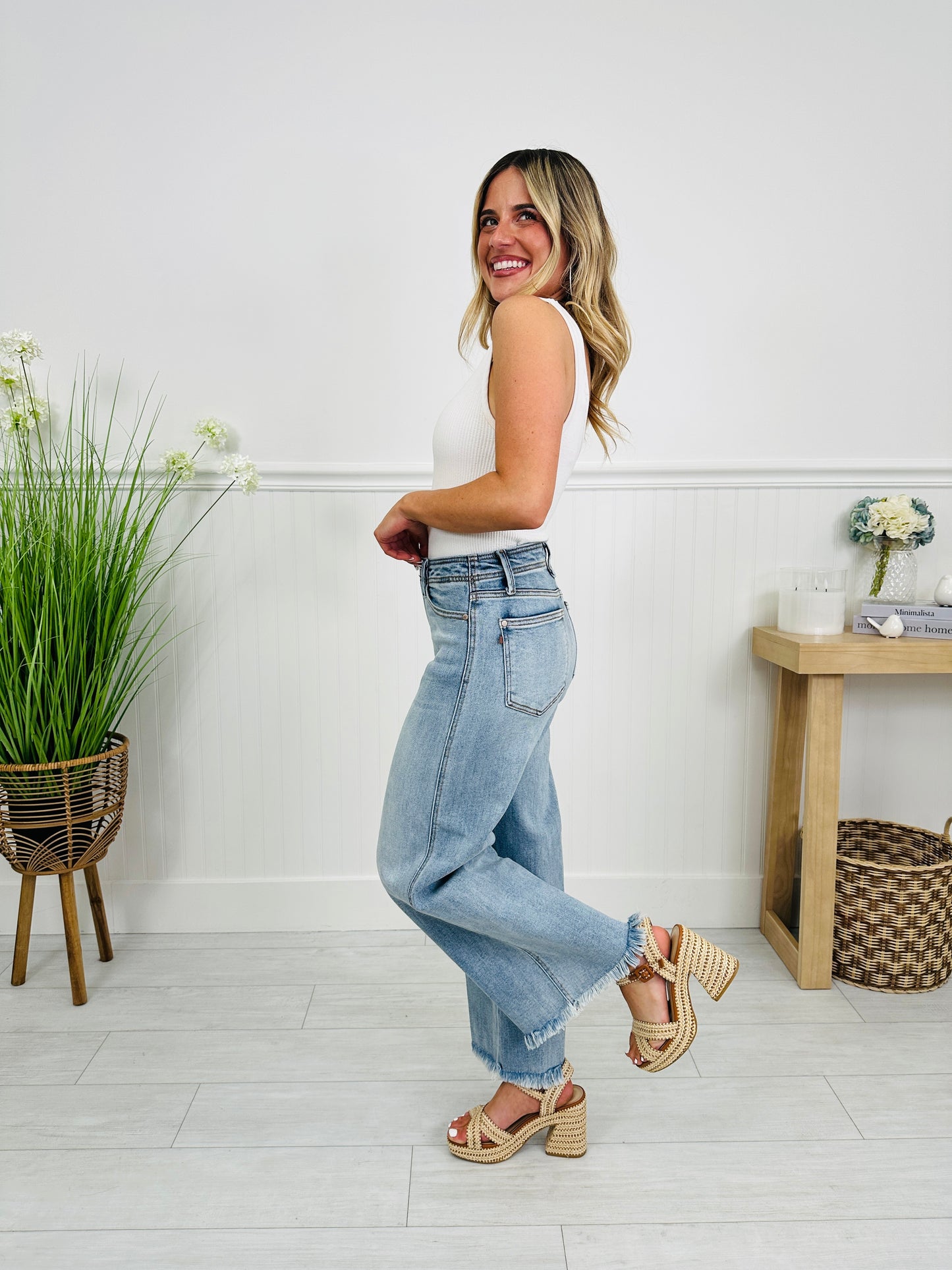 Judy Blue Ankle Ready Ankle Wide Leg Jeans