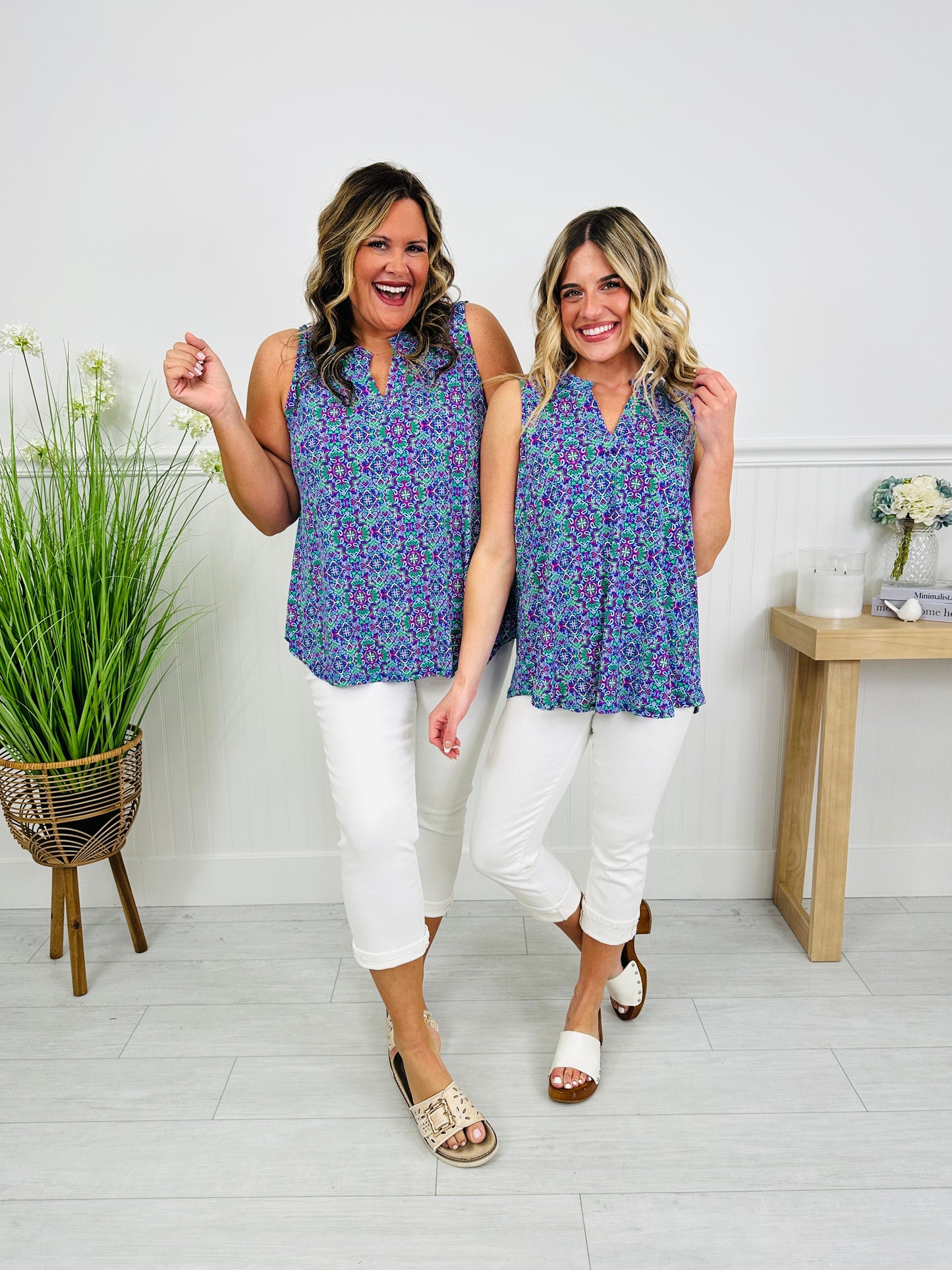 Sunshine Energy Top in Nantucket Print