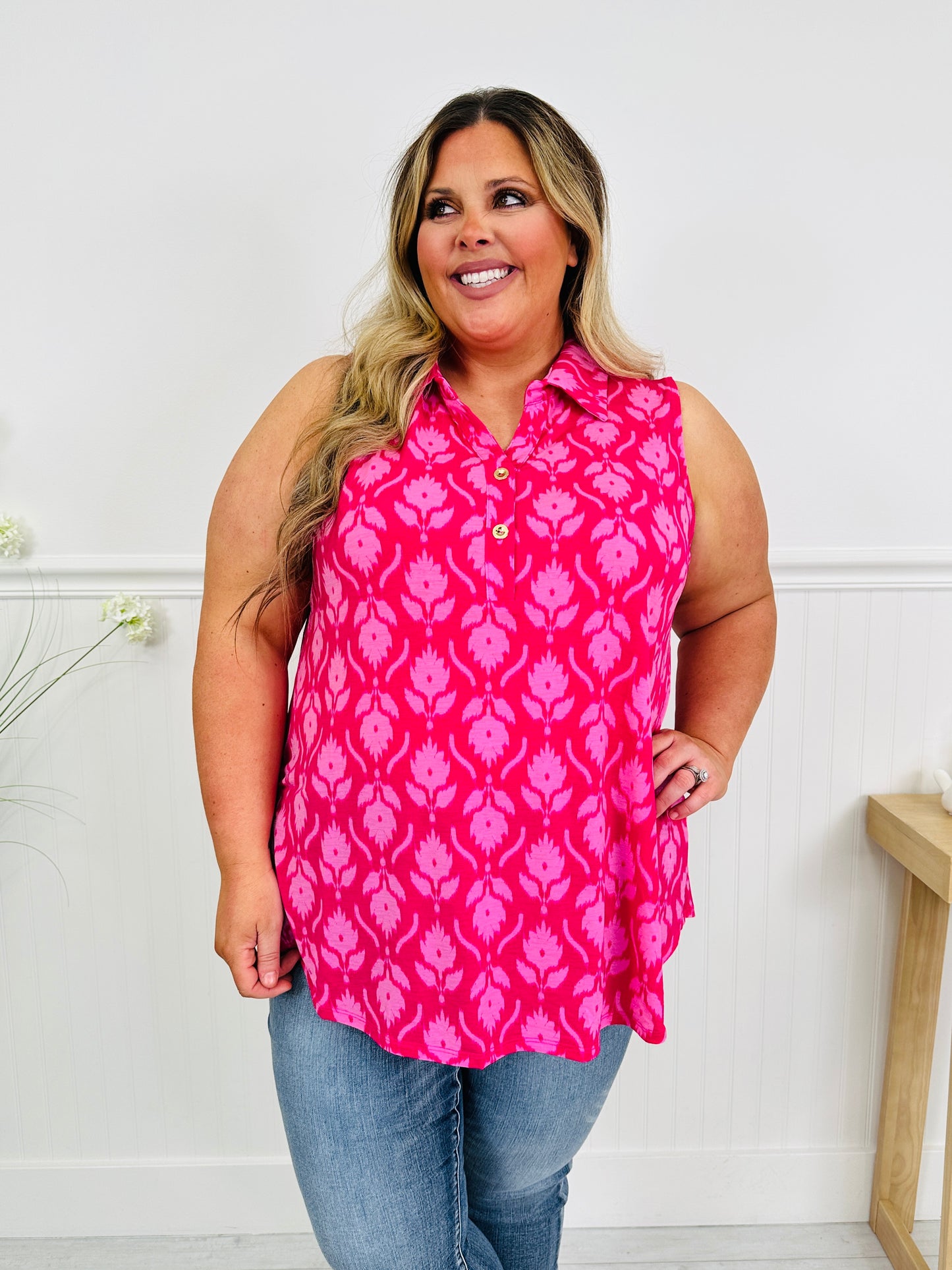 Styled For Summer Tank Top In Boca Raton Print