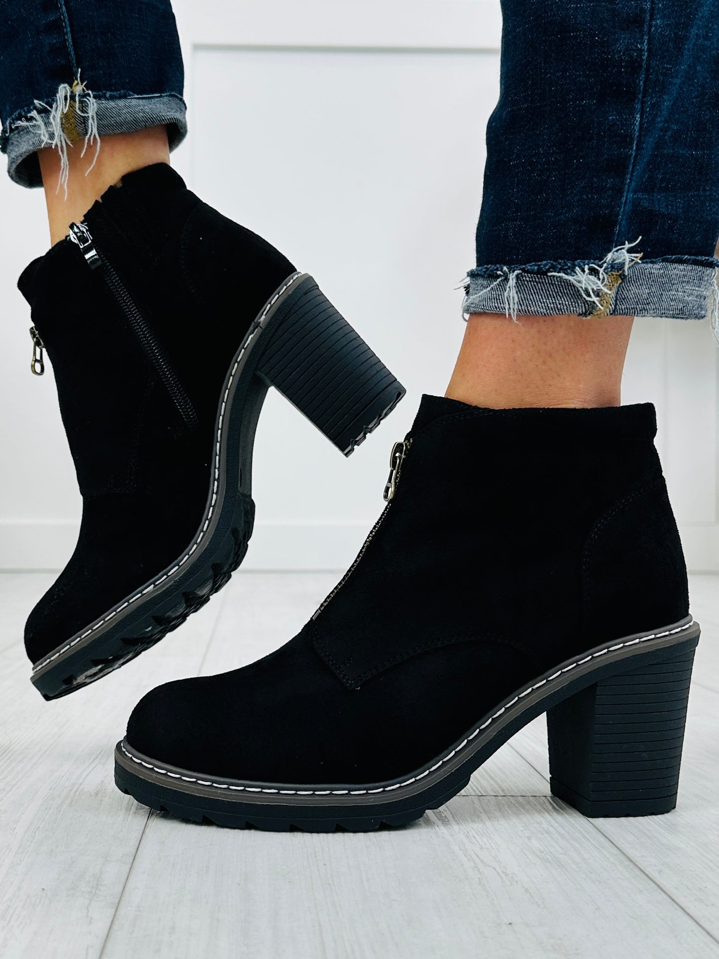 Midnight Zip Booties In Black