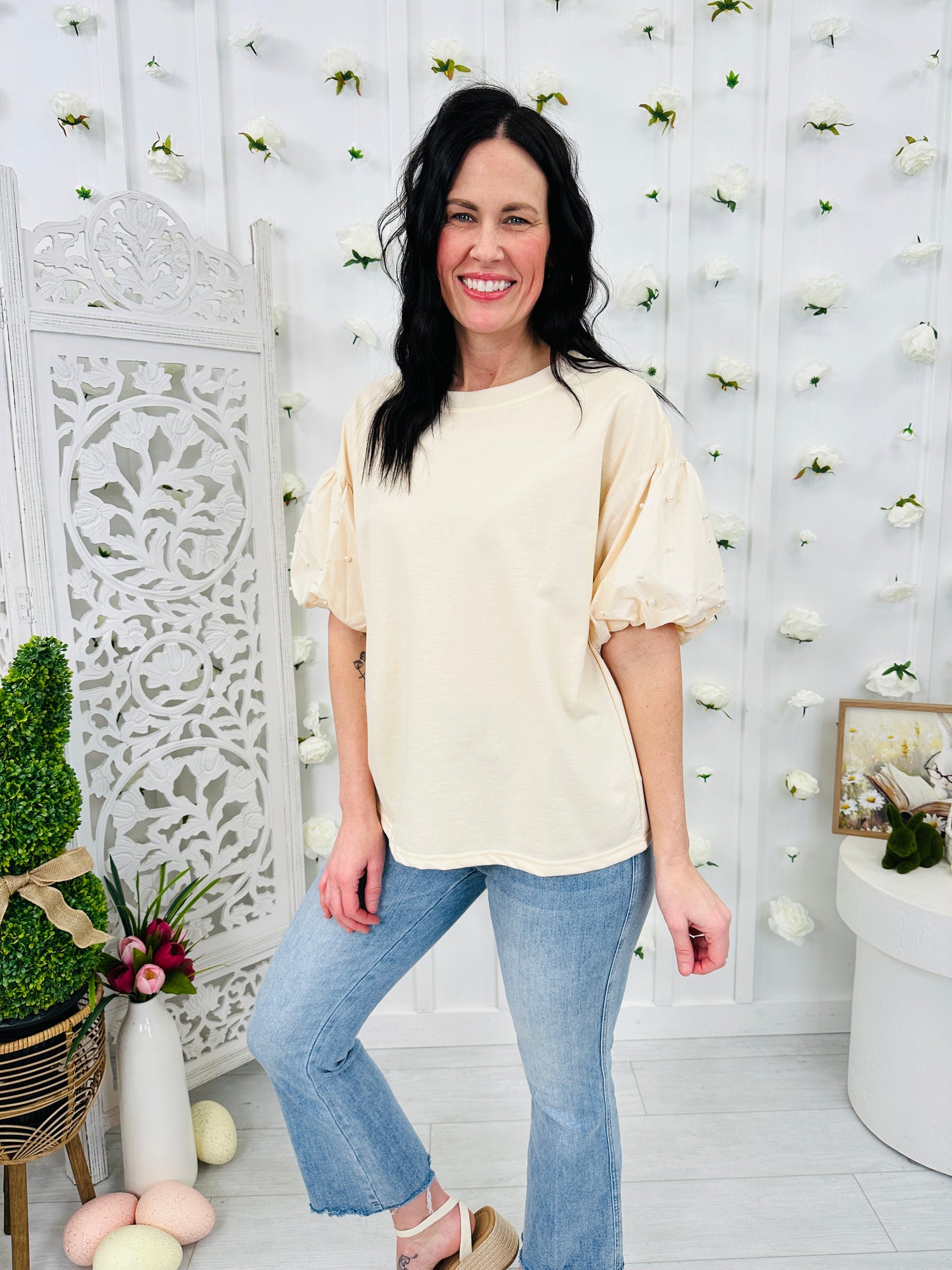 Pearl Blossoms Top in Multiple Colors