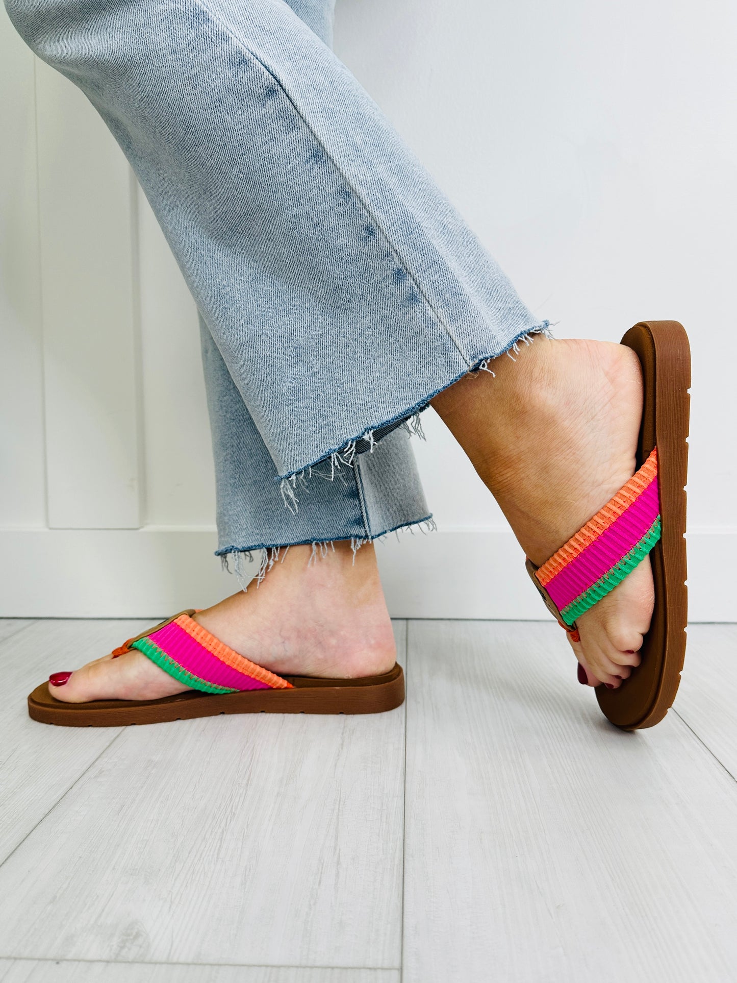 Heatwave Harmony Flip Flops In Pink Multi