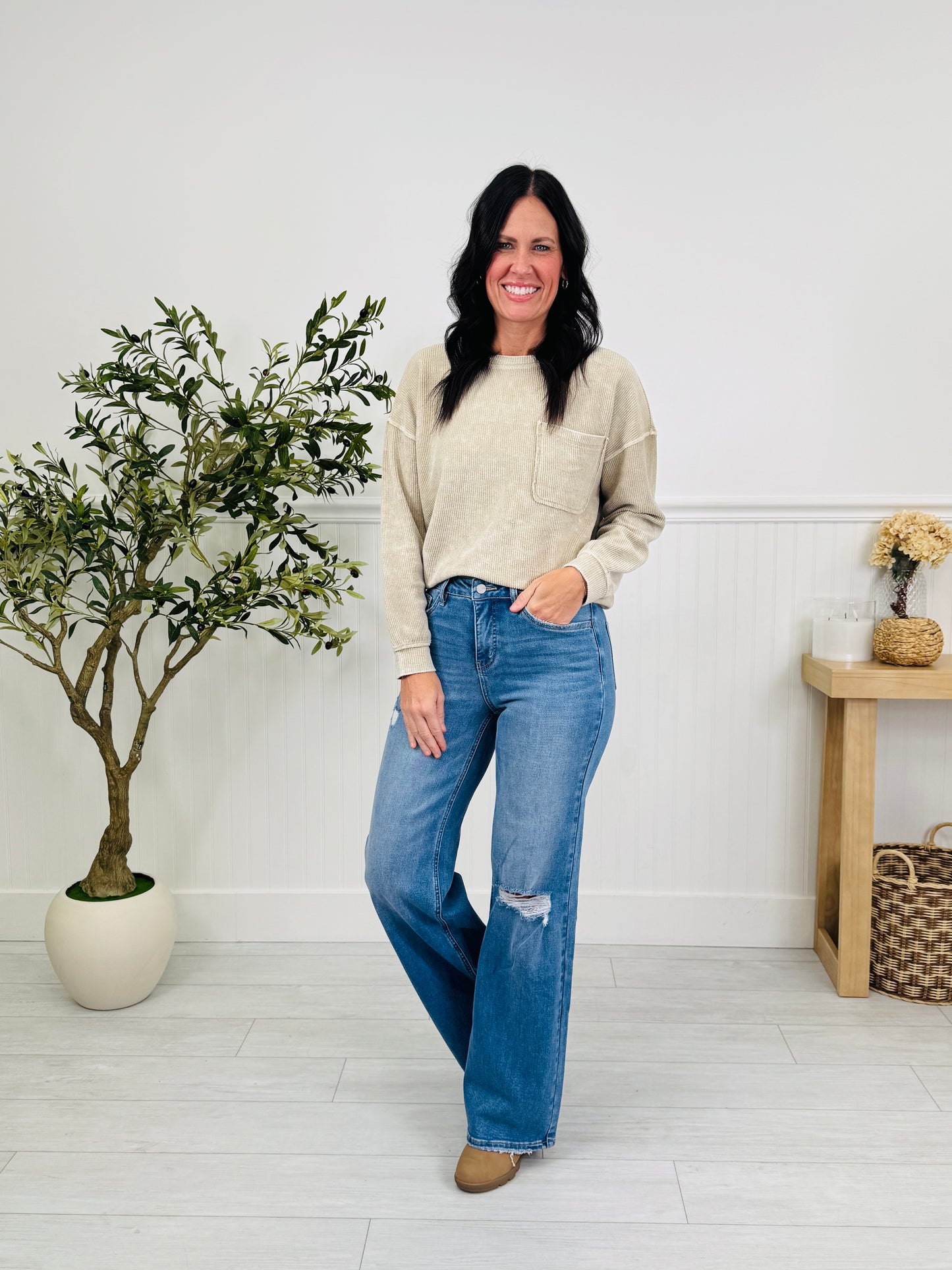 Relaxed & Ready Wide Leg Tummy Control Jeans In Multiple Inseams