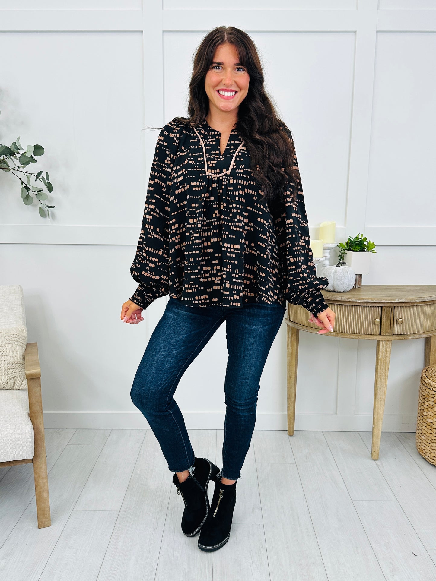Midnight Confetti Blouse In Black