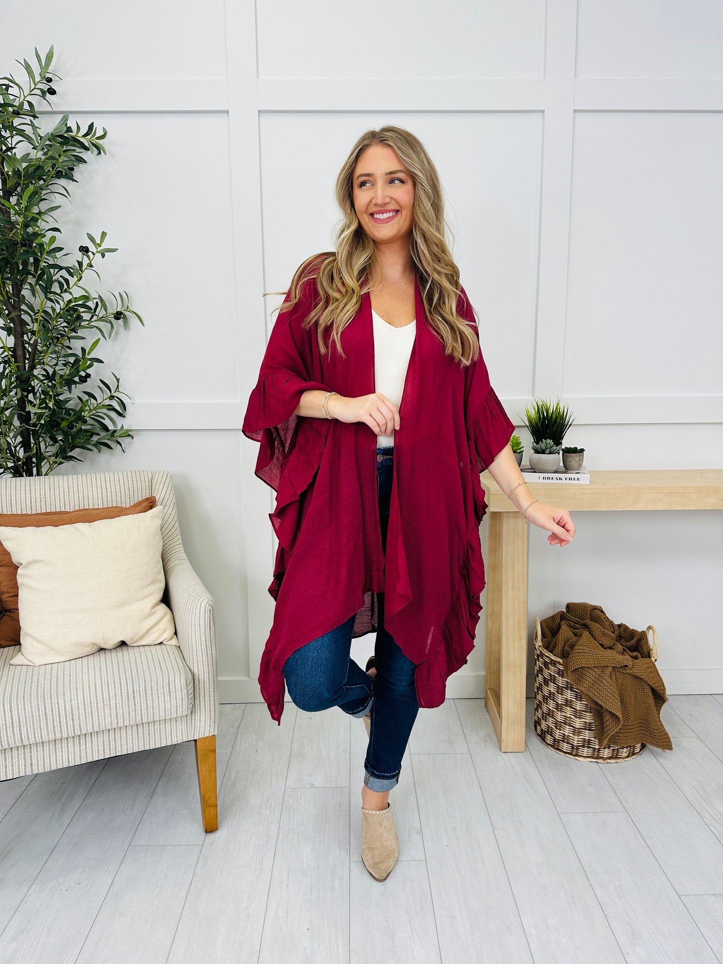 Sunday Sway Cardigan in Maroon