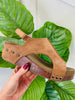 Studded Steps Wedges In Brown Suede Croco
