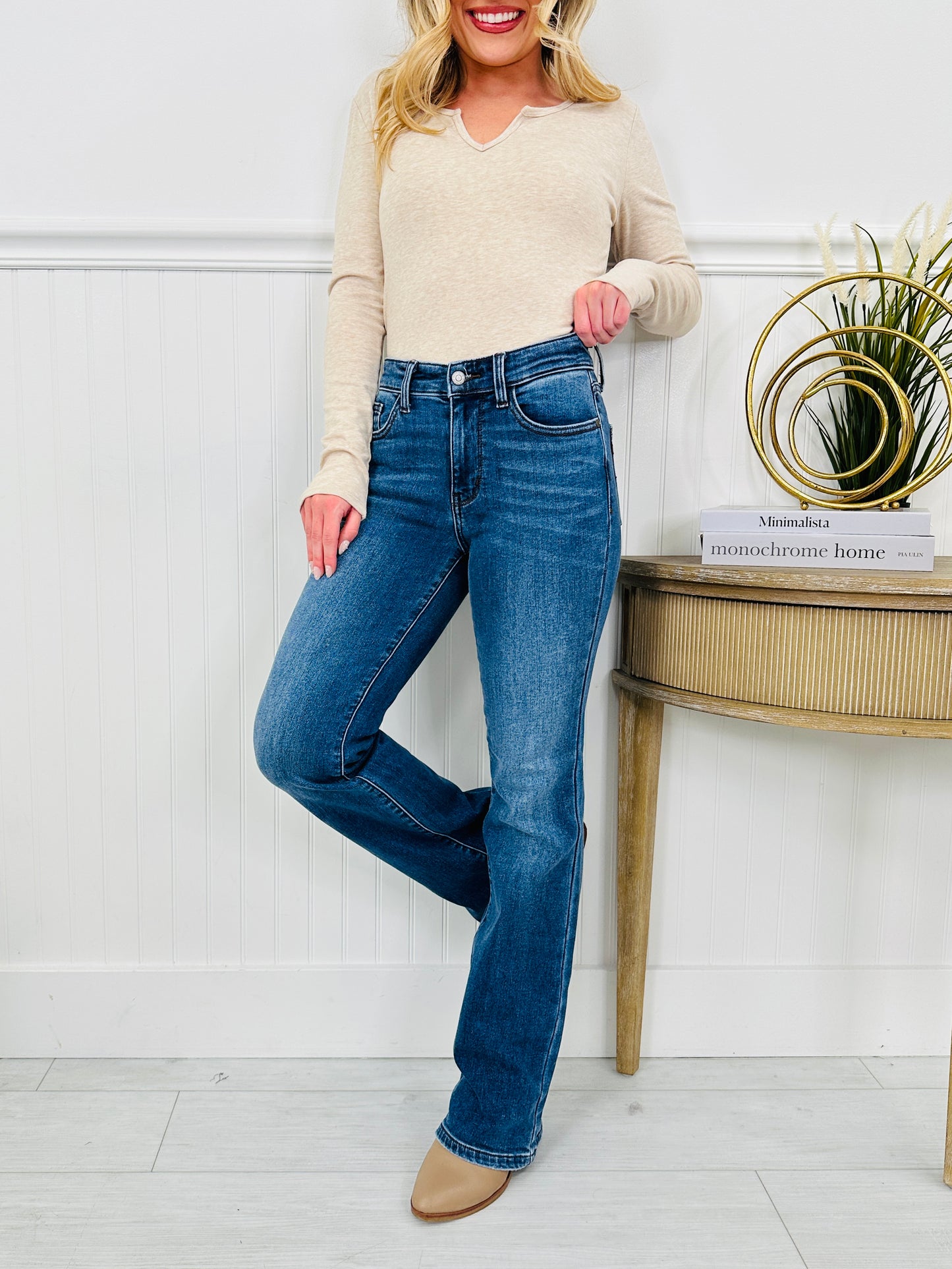 Judy Blue Cozy Classic Thermal Bootcut Jeans