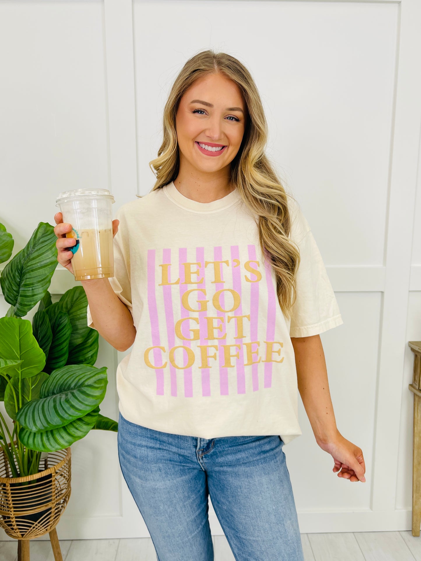 Let's Go Get Coffee Graphic Tee in Multiple Colors