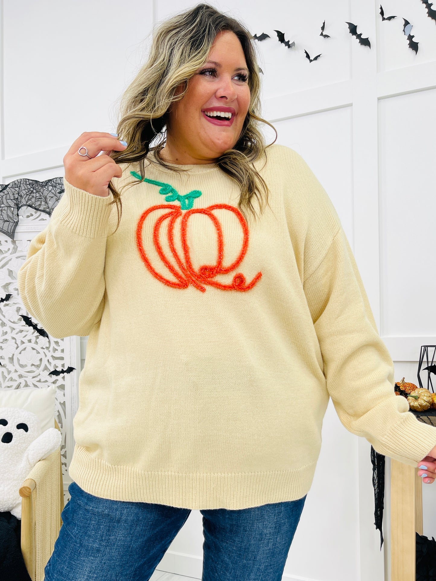 REG/CURVY Pumpkin Swirl Sweater