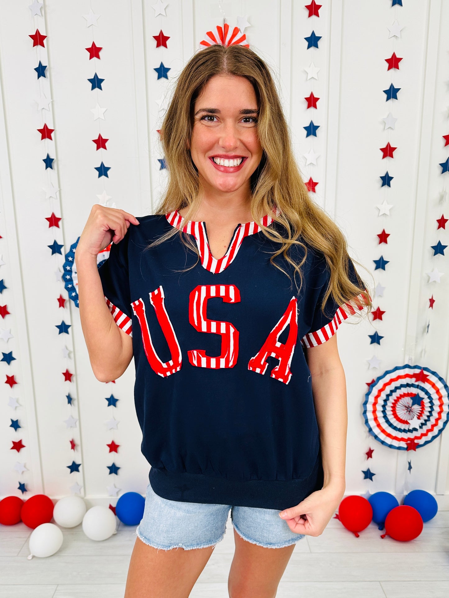 Red, White & Cool Top