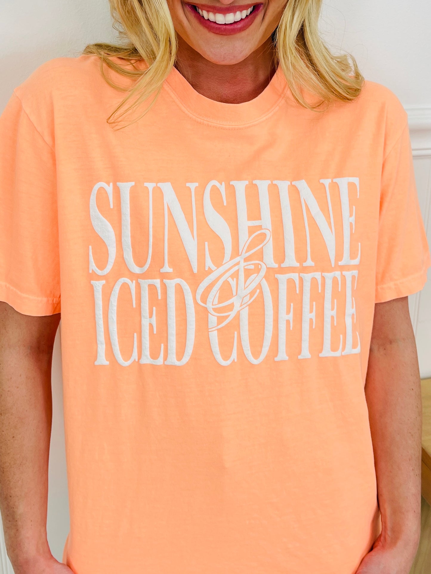 Sunshine And Iced Coffee Graphic Tee in Multiple Colors