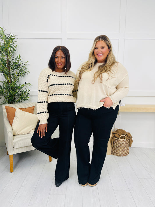 Judy Blue Walk on the Wide Side Retro Wide Leg Black Denim