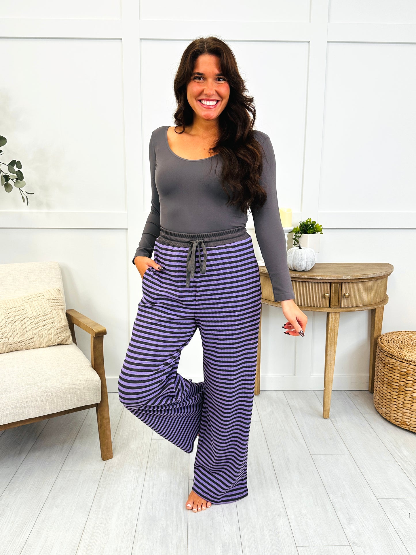 Lounging Around Pants In Purple/Brown