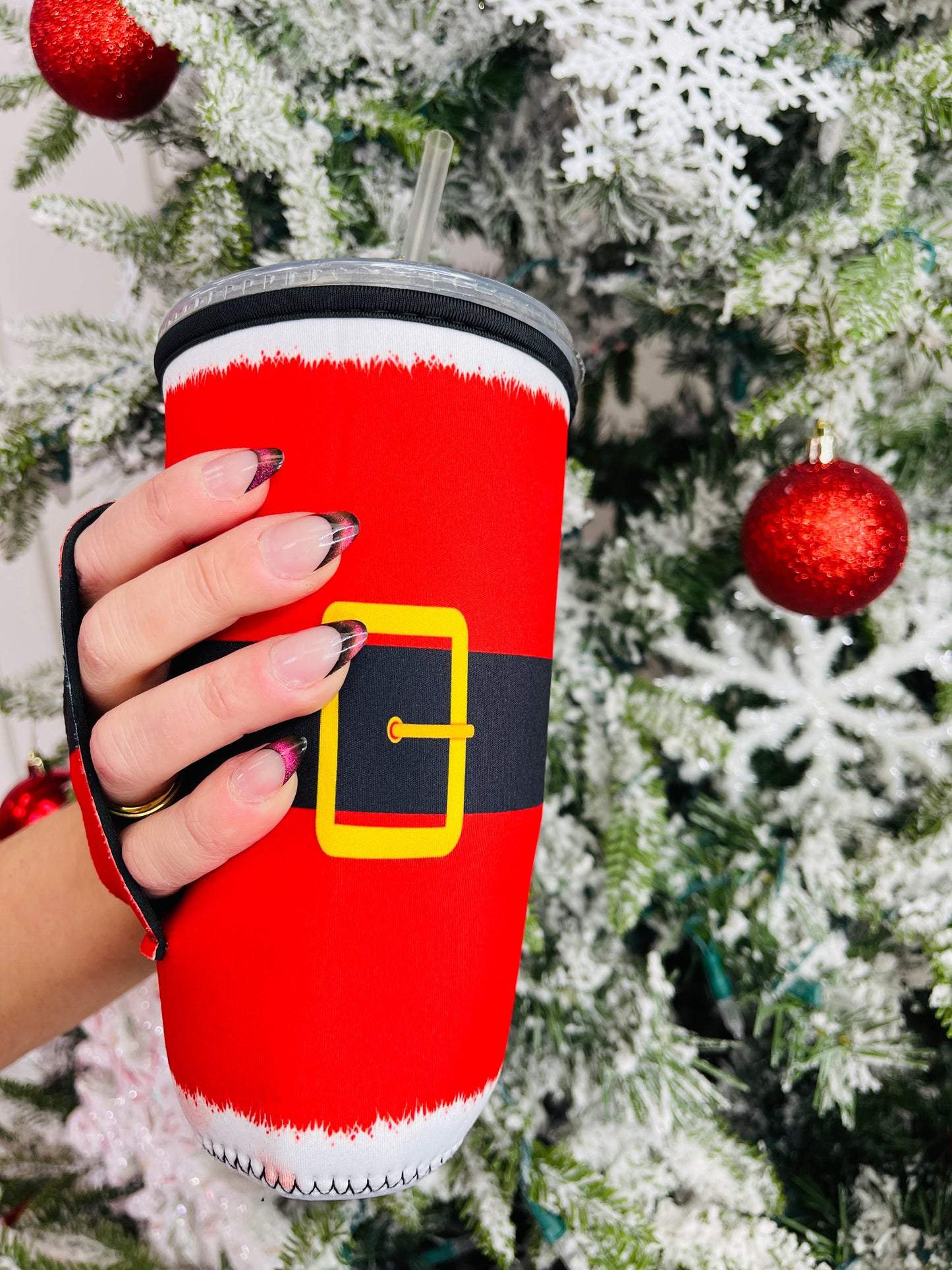 Santa Suit Cup Cover in Multiple Sizes