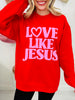 Love Like Jesus Puff Graphic Crewneck Sweatshirt