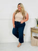 Fall Into Place Tummy Control Wide Leg Crop Jeans