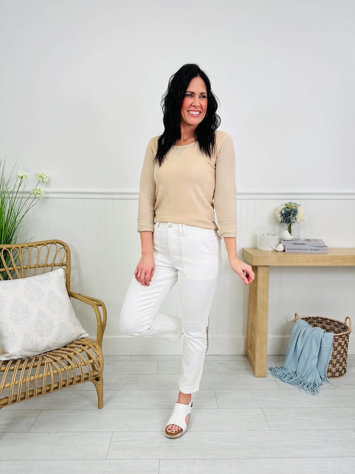 Judy Blue Out With The Old White Weekender Jeans