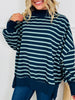 Stripe Up Your Alley Pullover In Navy