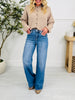 Studded & Styled Tummy Control Wide Leg Jeans