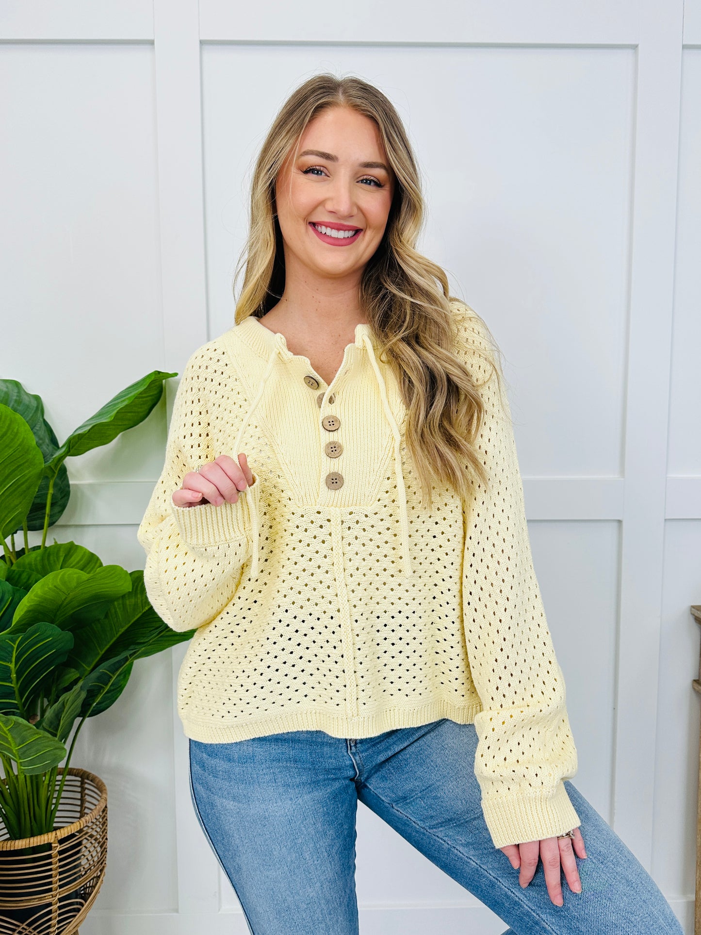 Knit To Perfection Sweater In Lt Yellow