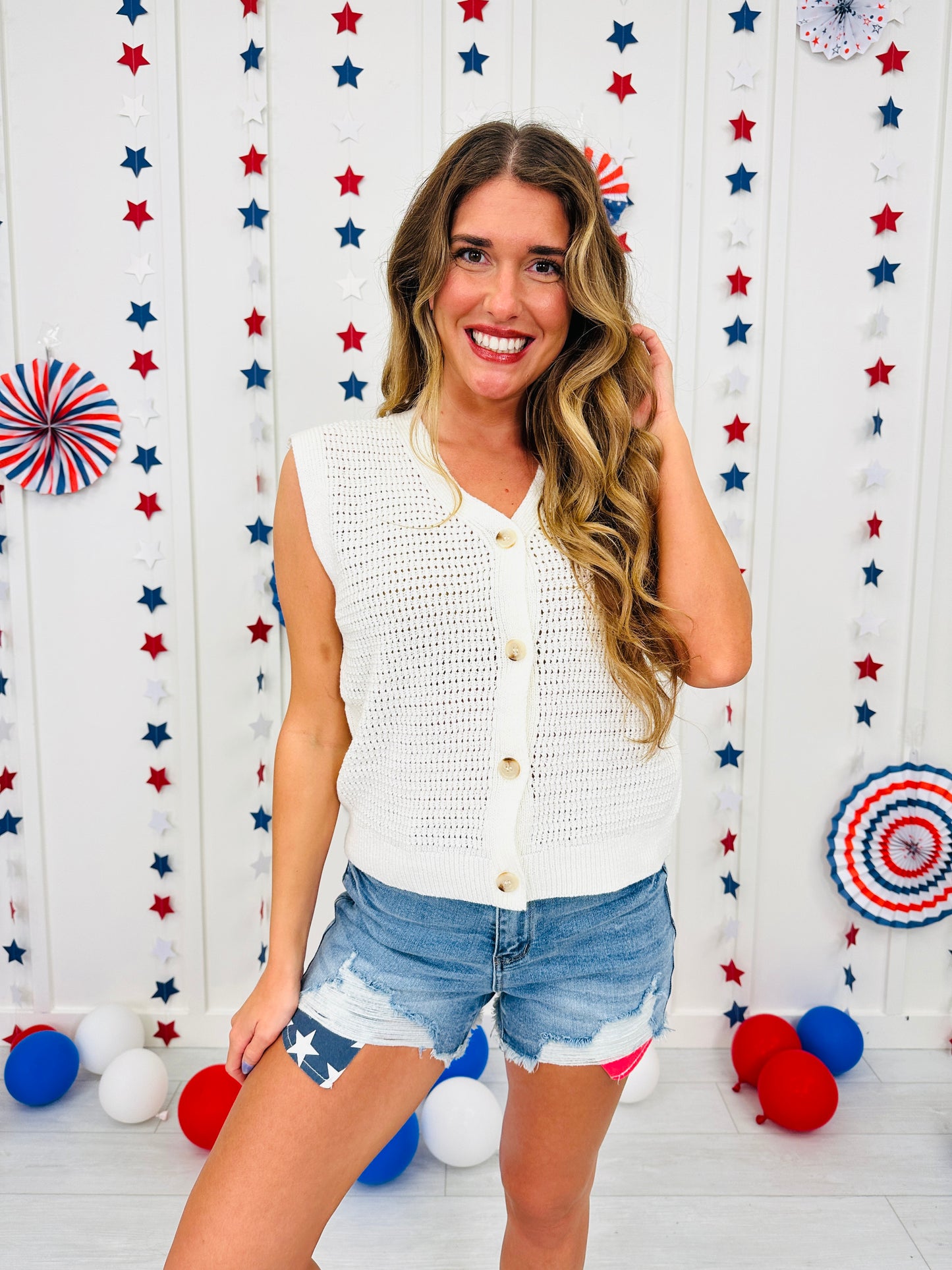 Americana Air Knit Vest In Multiple Colors