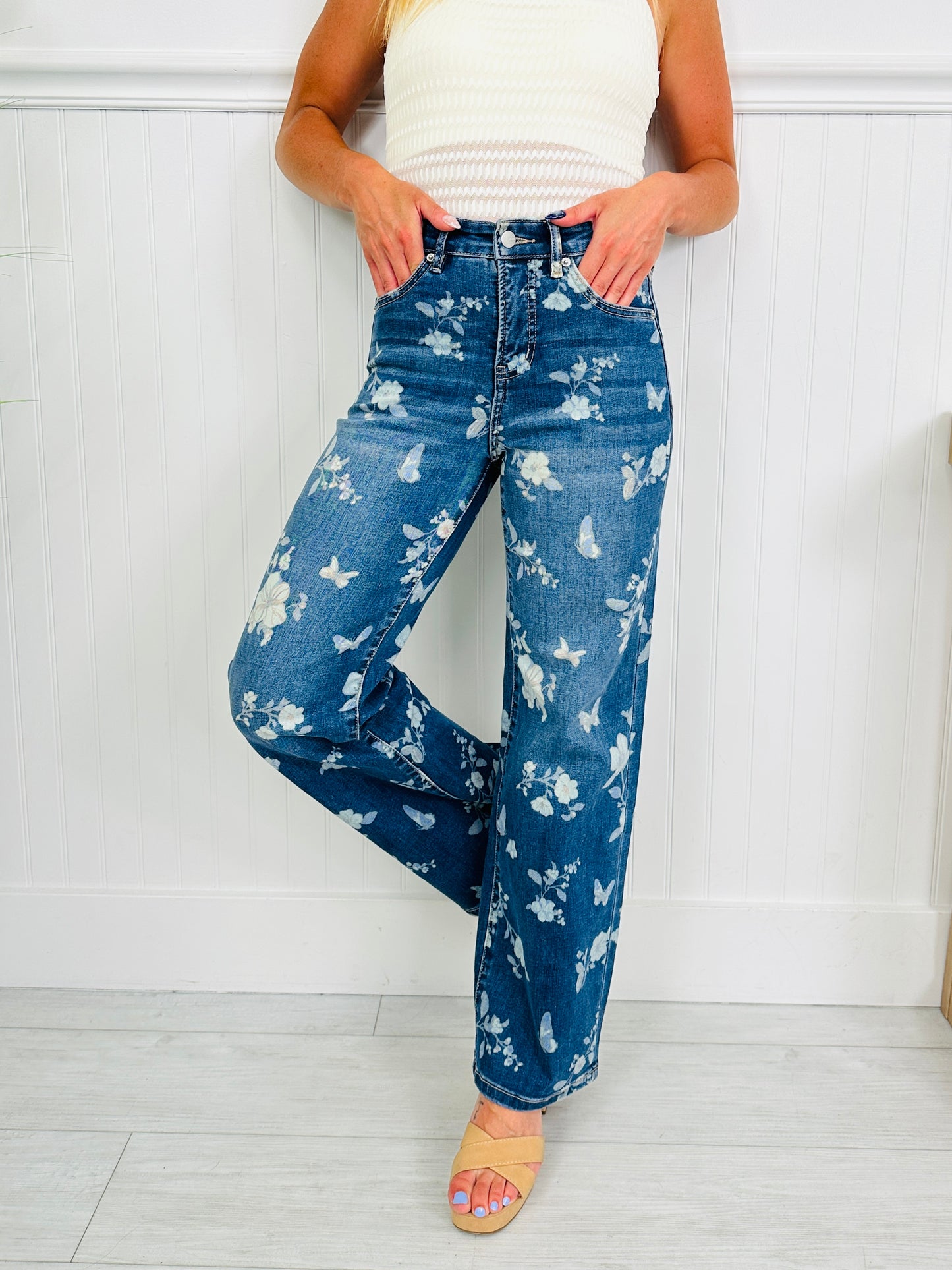 Garden Party Tummy Control Wide Leg Jeans