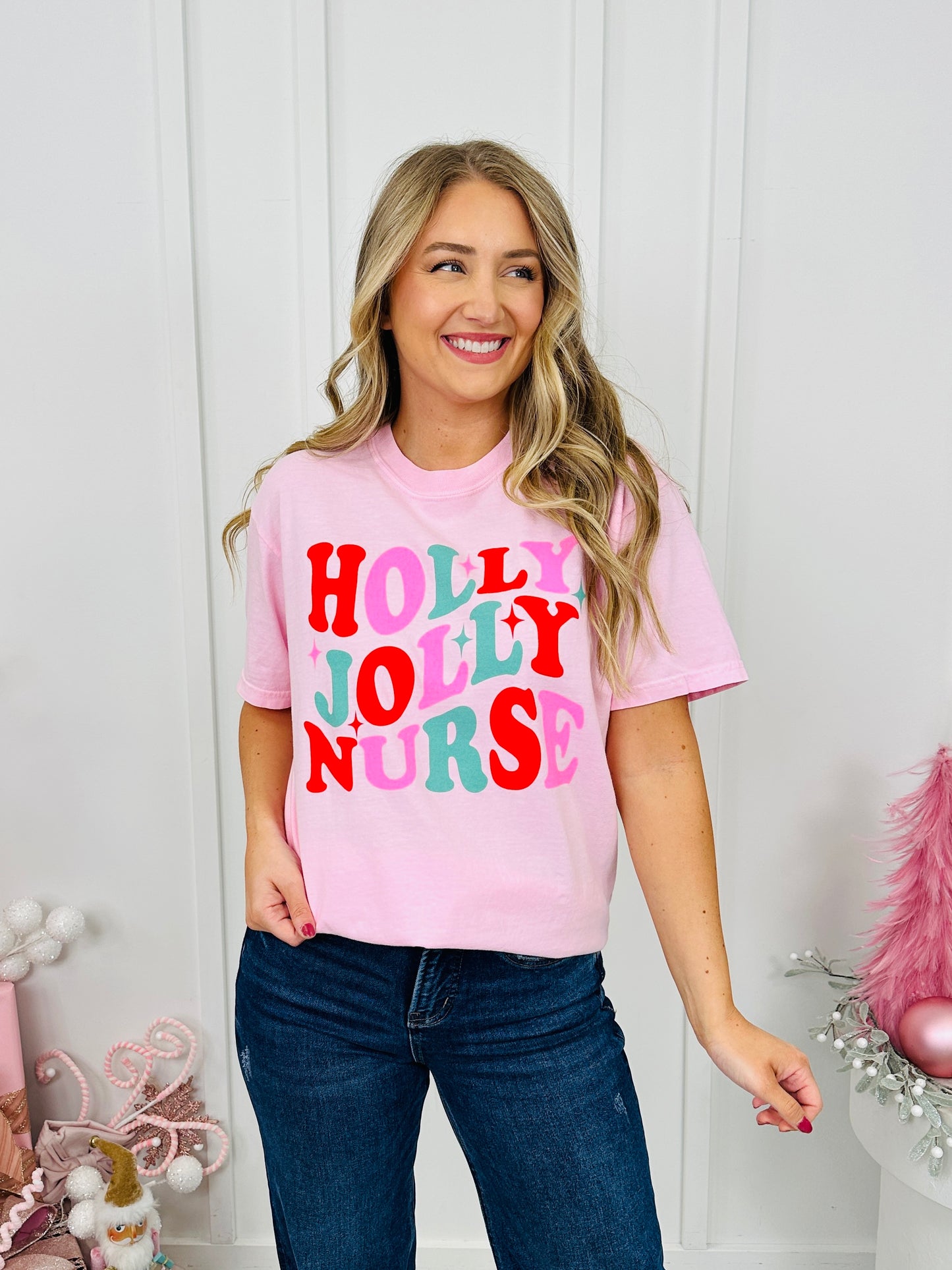 Holly Jolly Nurse Graphic Tee
