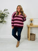 Stripe Of The Moment Sweater In Wine