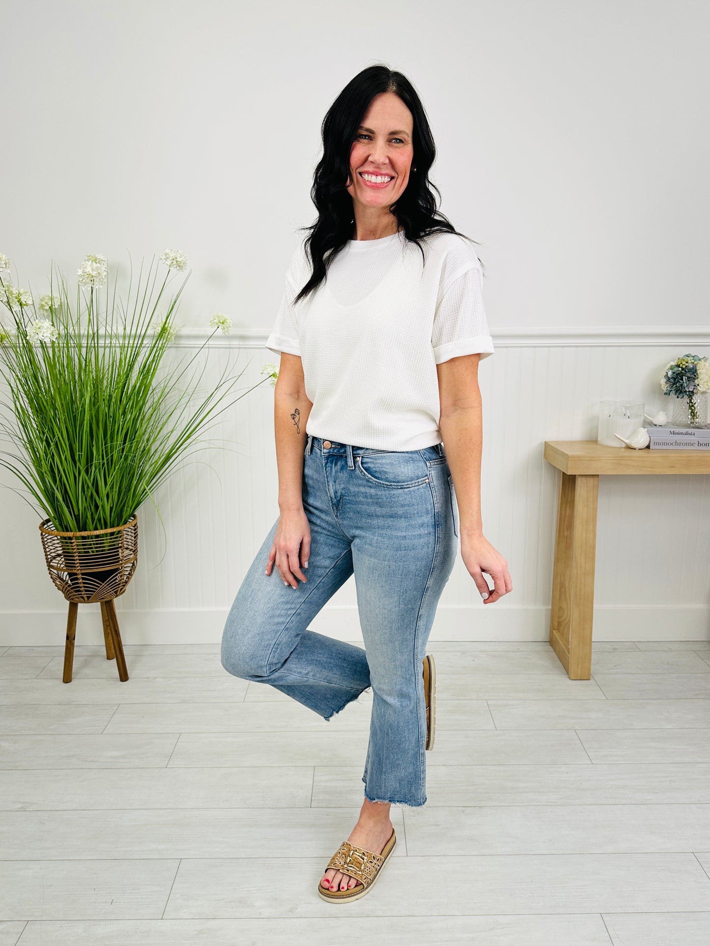 Kick Back And Relax Kick Flare Cropped Jeans