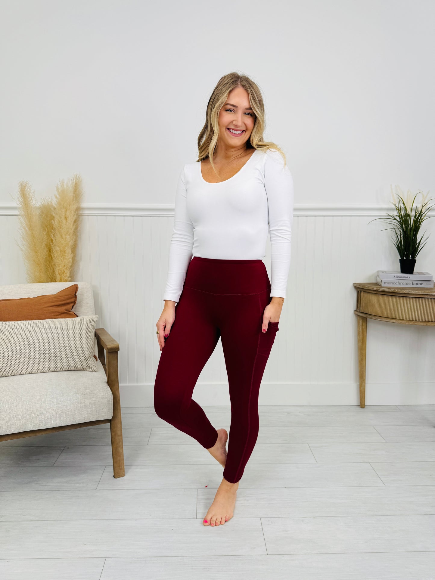 Nothing In The Way Leggings In Dk Burgundy