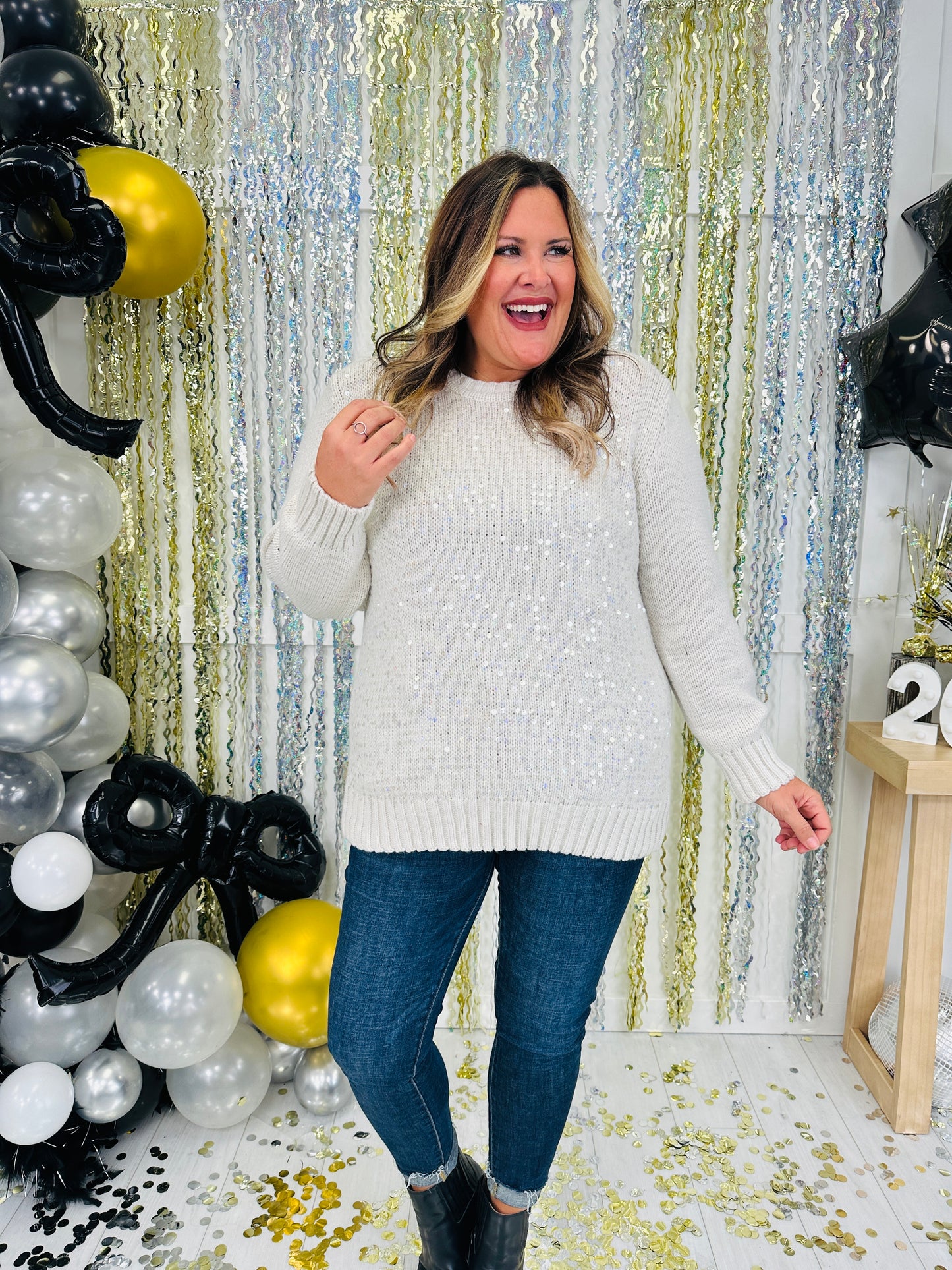 Shimmery Simplicity Sweater