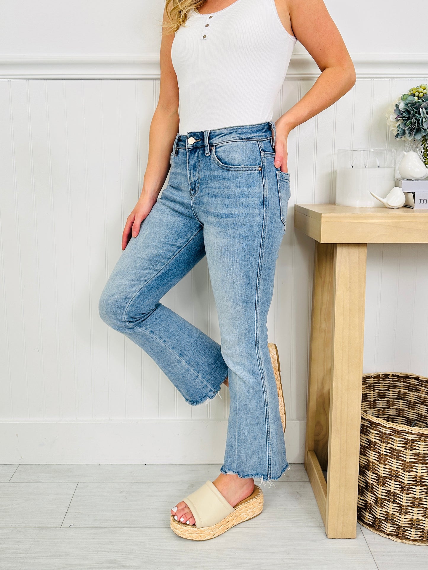 Kick Back And Relax Kick Flare Cropped Jeans