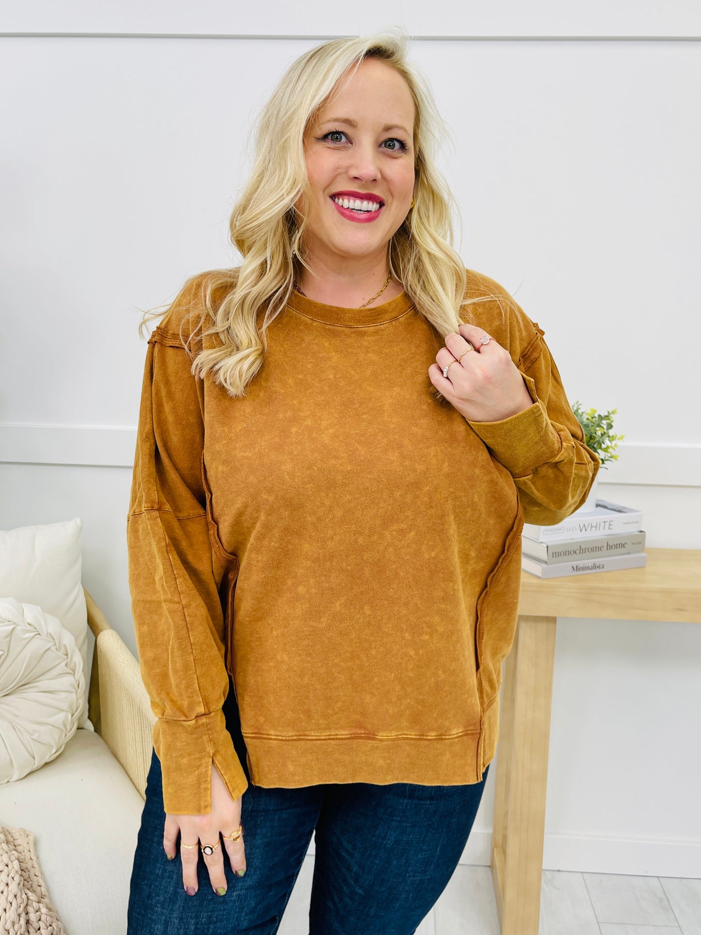 REG/CURVY Strong To The Core Top In Camel