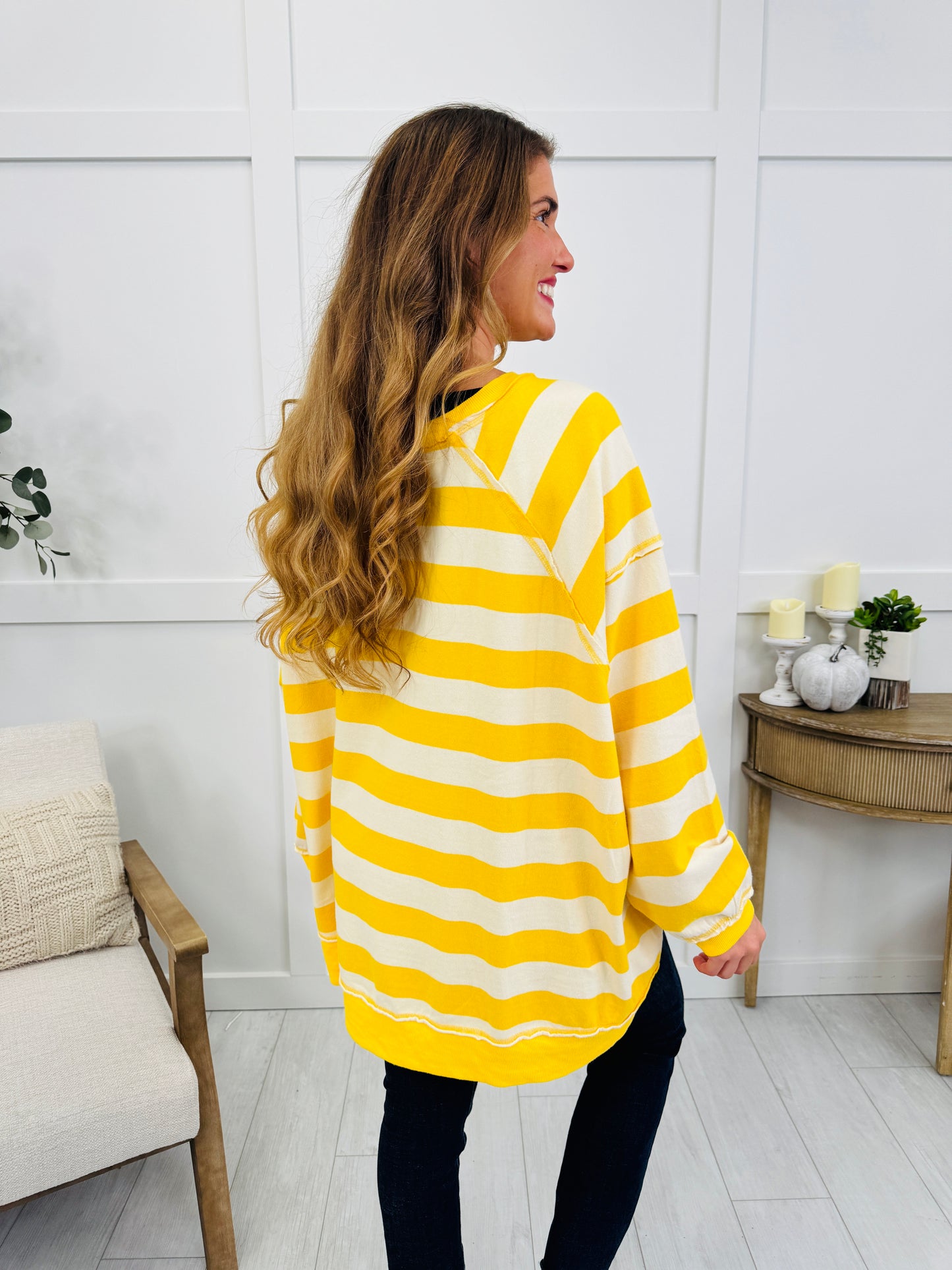 The Cove Top In Yellow/Ivory