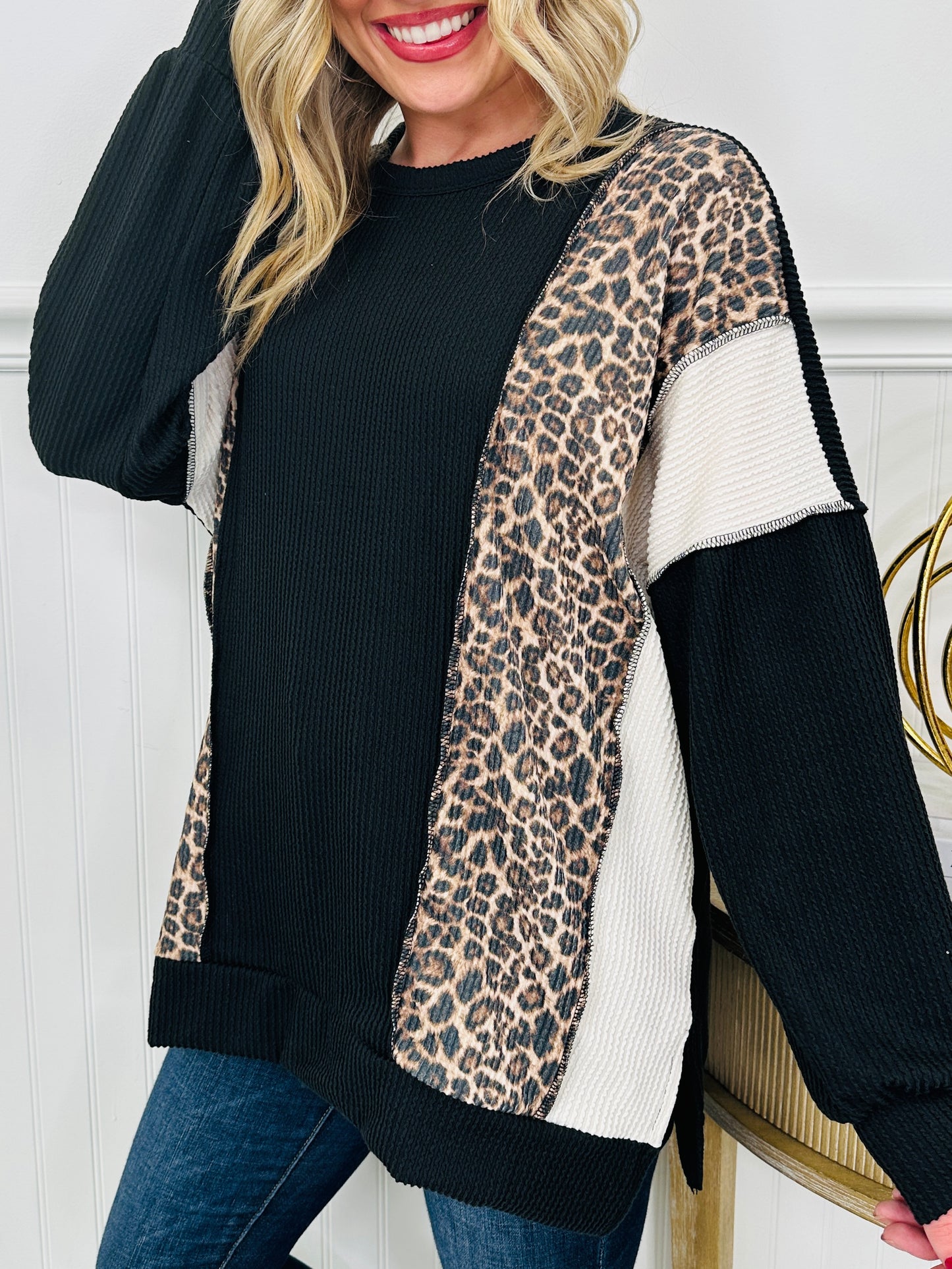 Leopard Love Raised Rib Top In Multiple Colors
