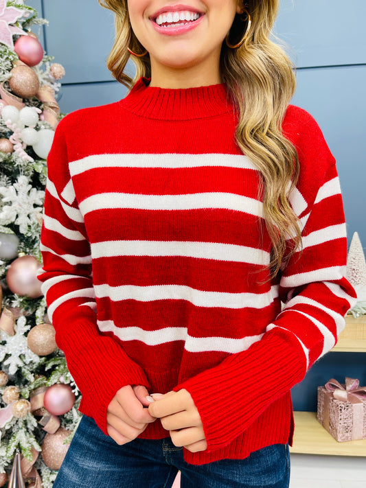 Beyond the Stripe Sweater In Candy Cane