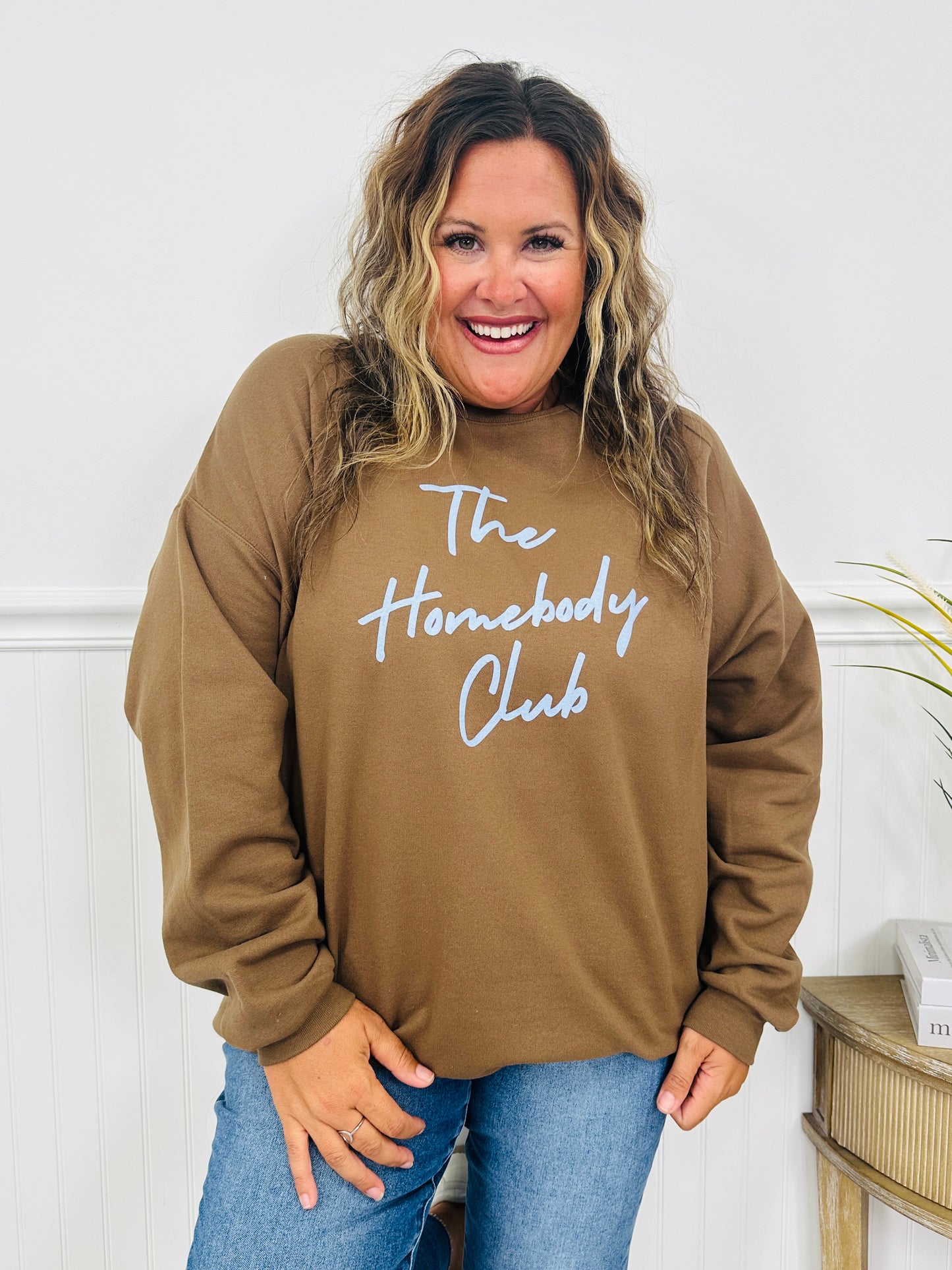 The Homebody Club Graphic Crewneck Sweatshirt in Multiple Colors