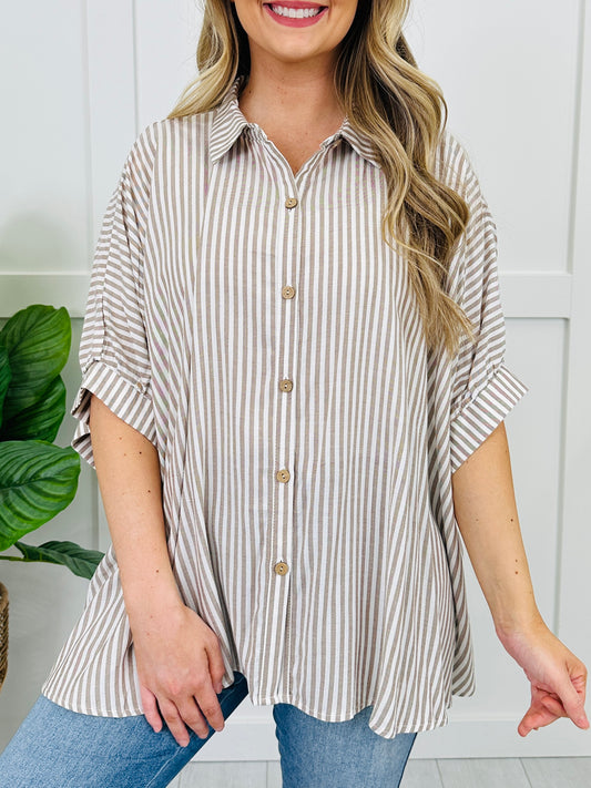 Striped Serenity Top in Taupe