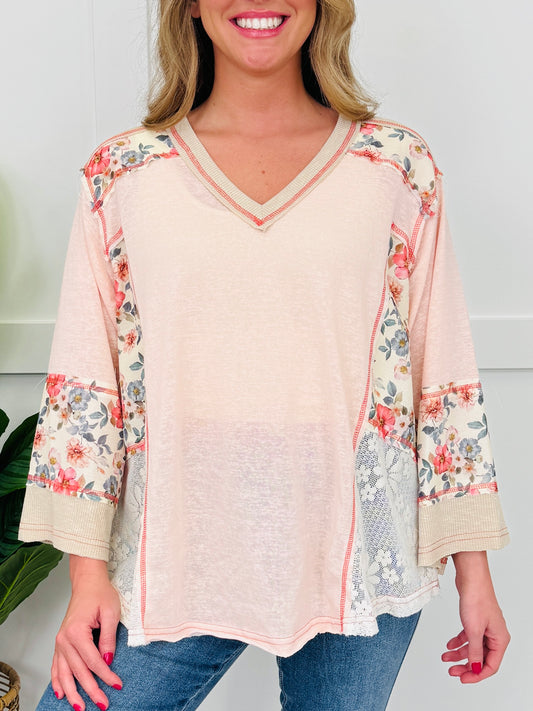 Floral Studio Top in Peach Blush