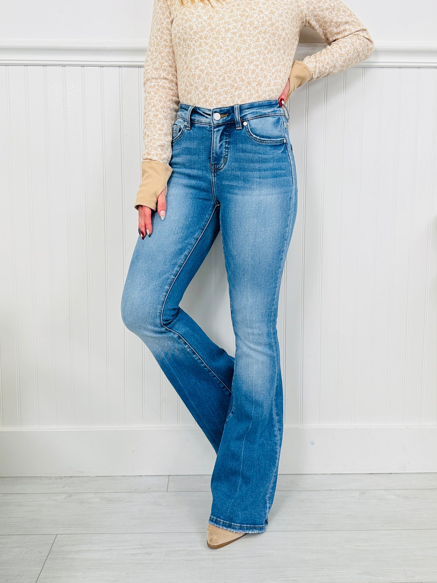 A Flare Affair Tummy Control Flare Jeans