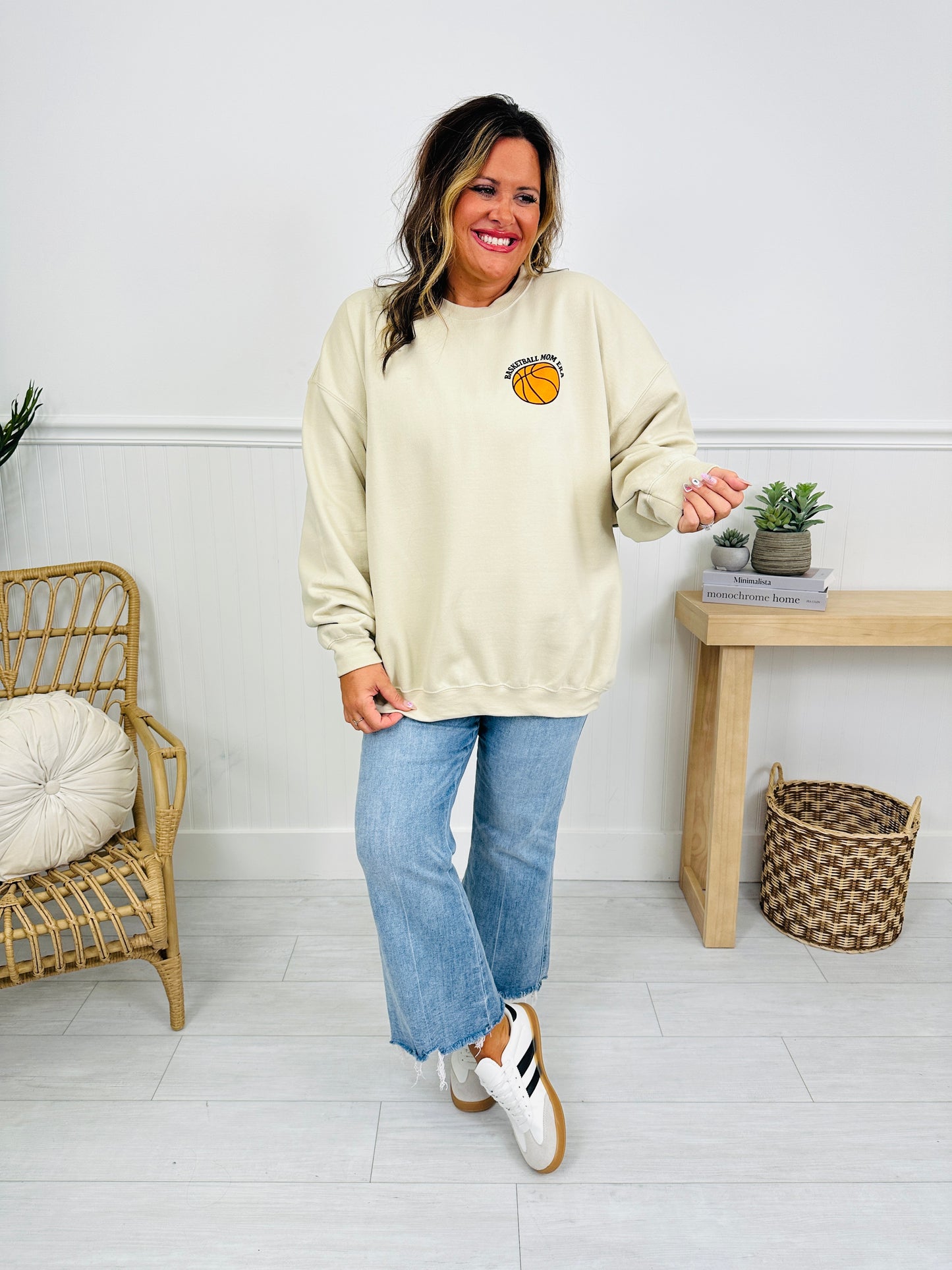 Basketball Mom Era Graphic Crewneck Sweatshirt