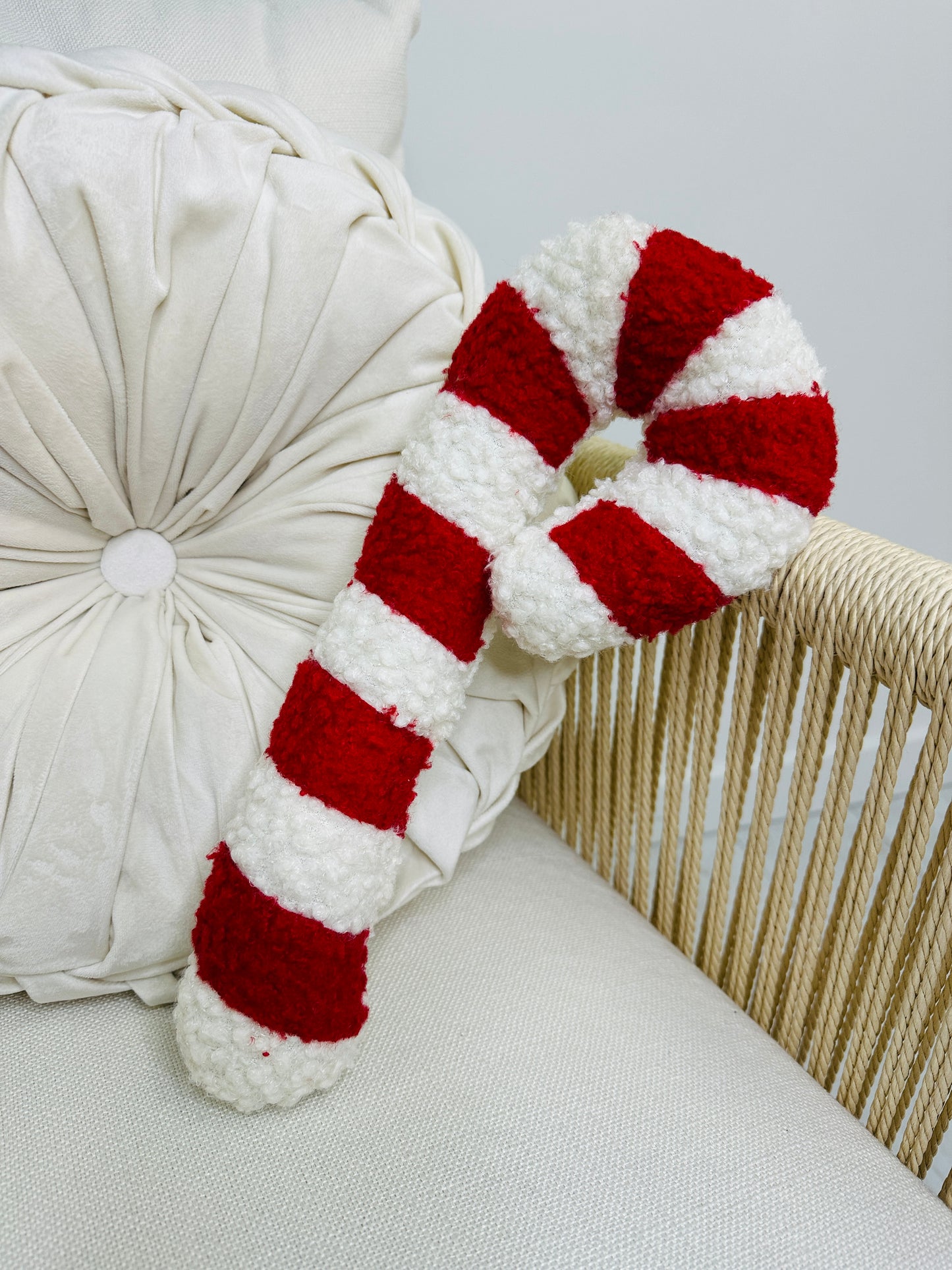 Medium Sherpa Candy Cane Pillow