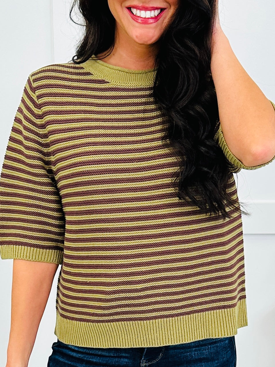 Falling Into Fall Top In Olive