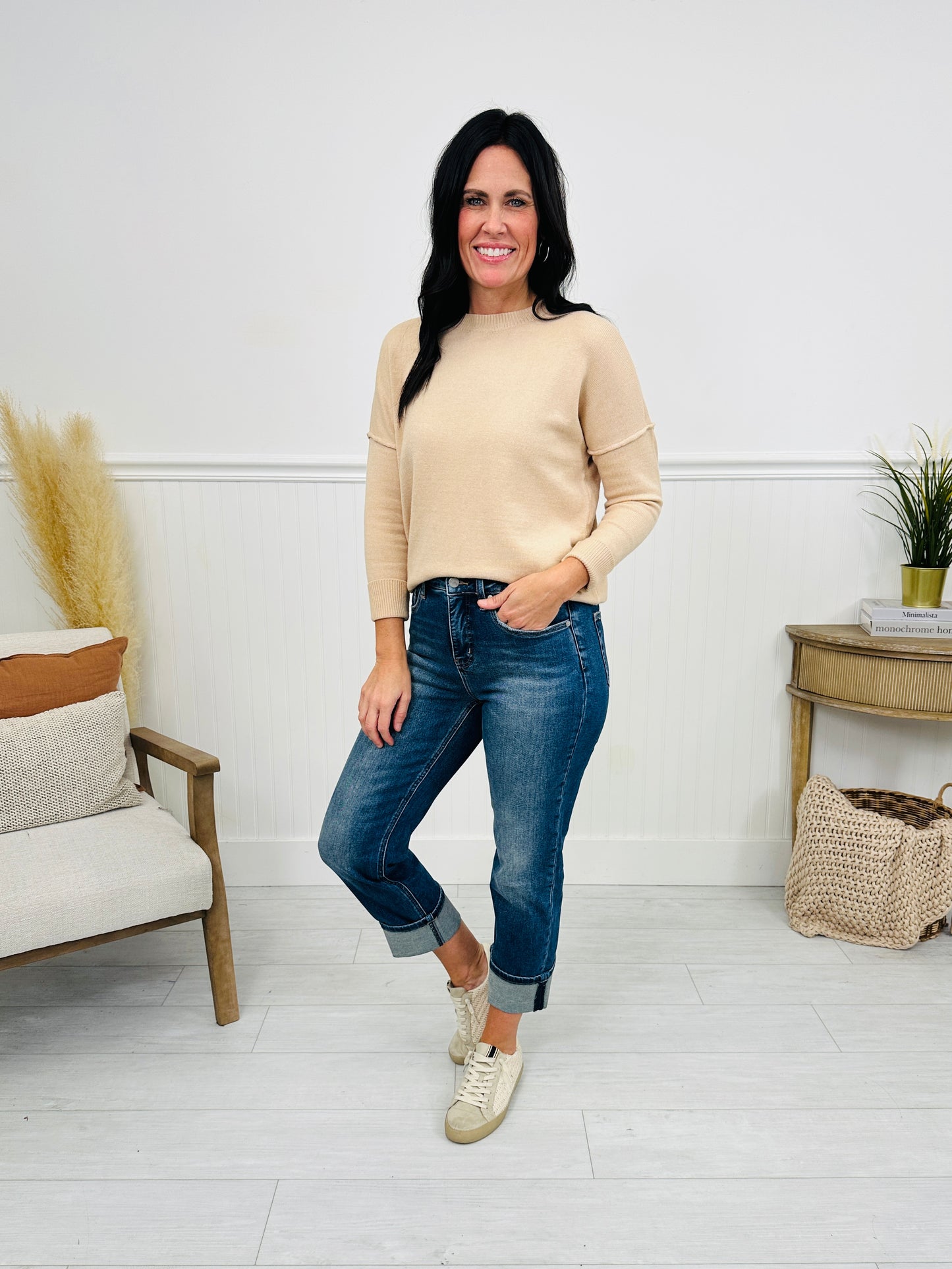 Can't Cuff This Tummy Control Slim Straight Jeans