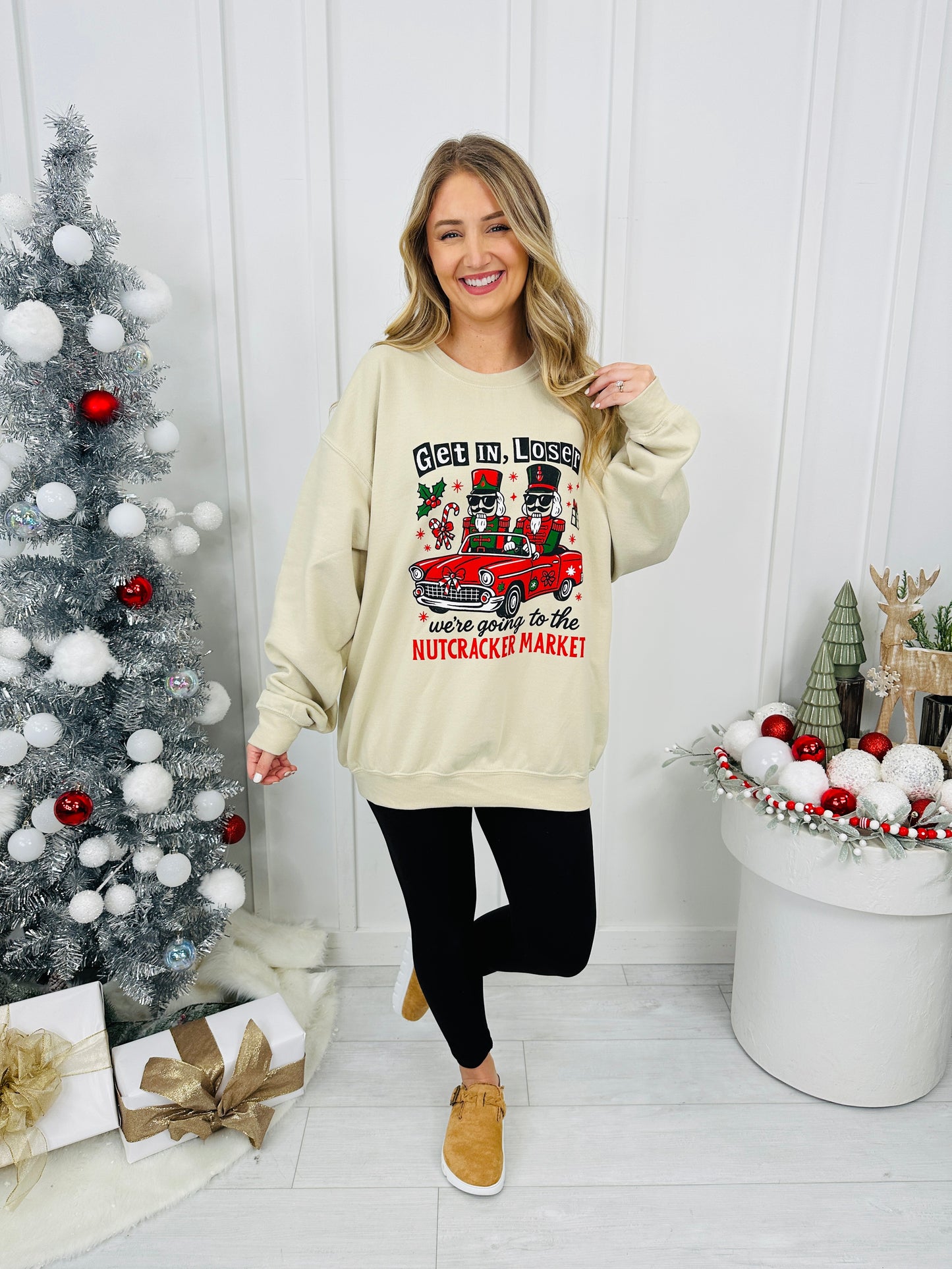 Get In Loser Nutcracker Graphic Crewneck Sweatshirt