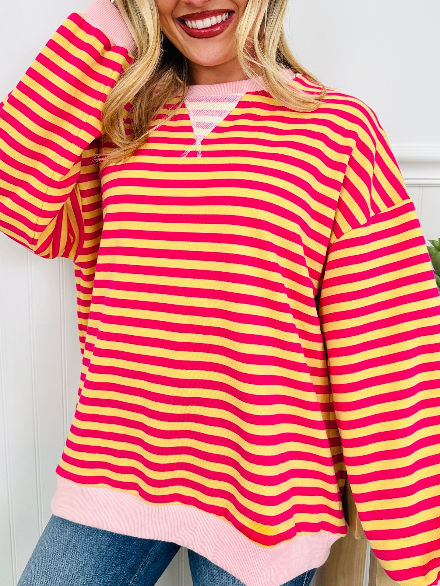 Stripe Hype Pullover Top in Four Colors