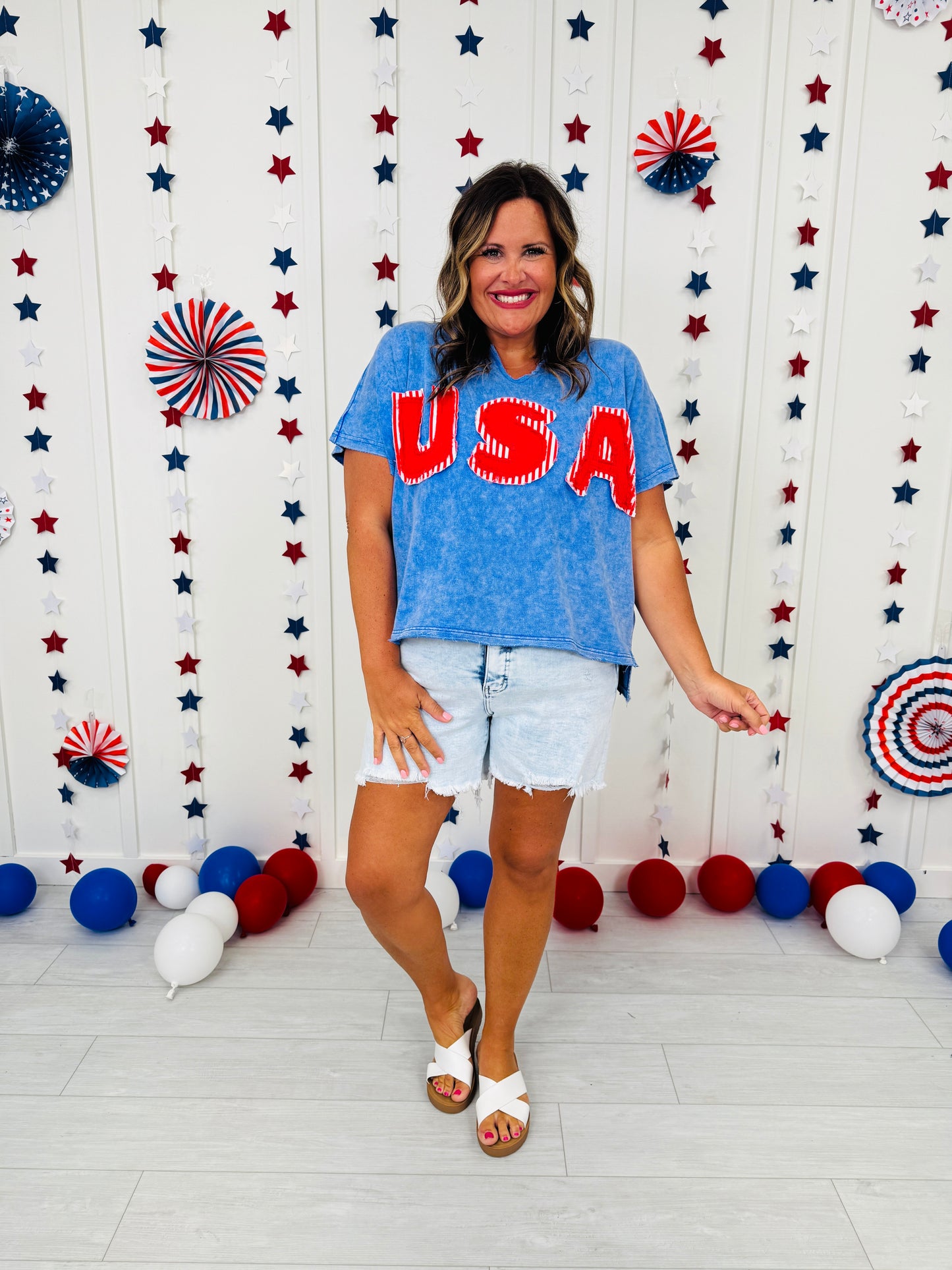 Patriotic Patchwork Top in Multiple Colors