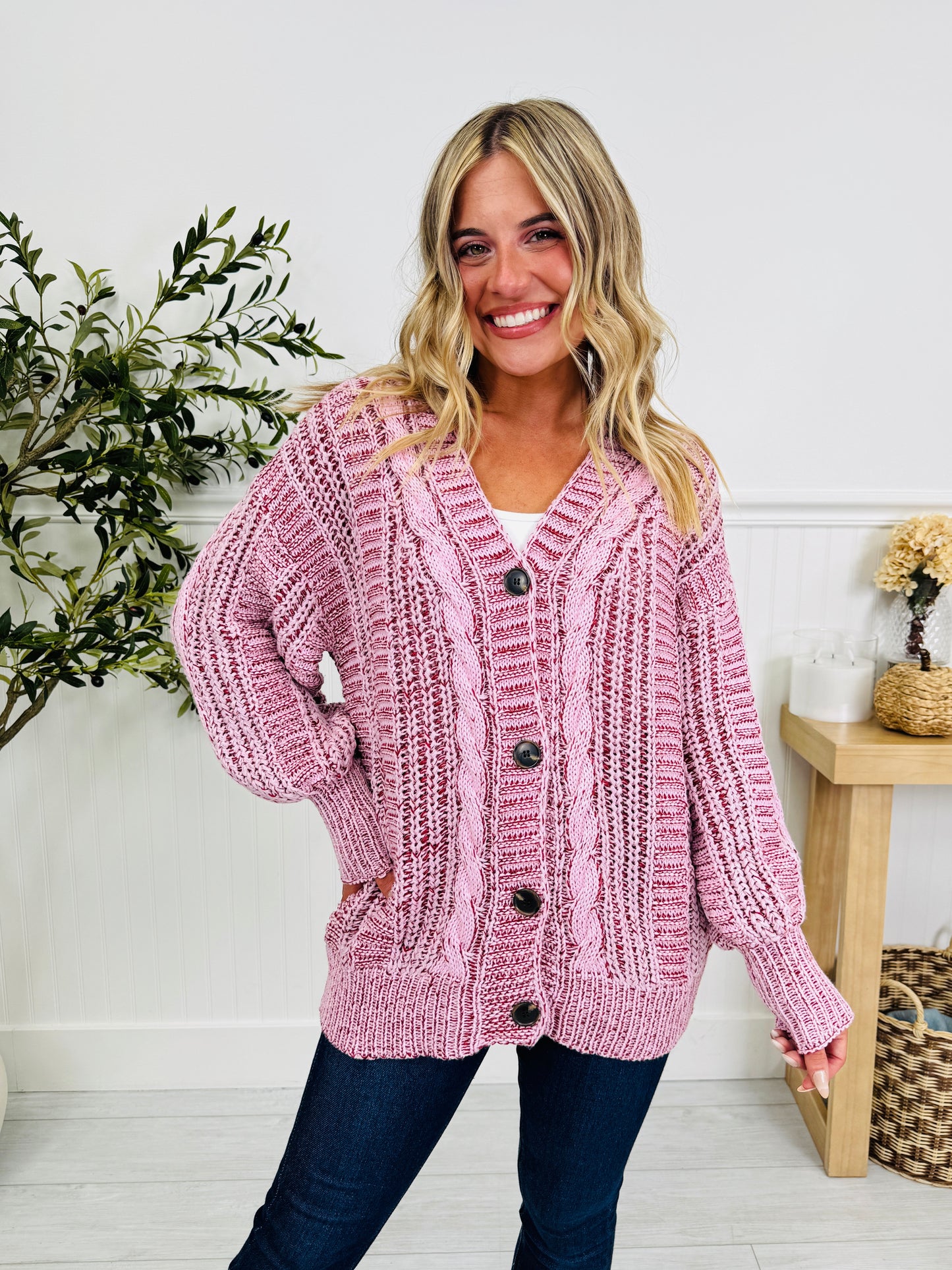 Comfort Calling Cardigan In Wine