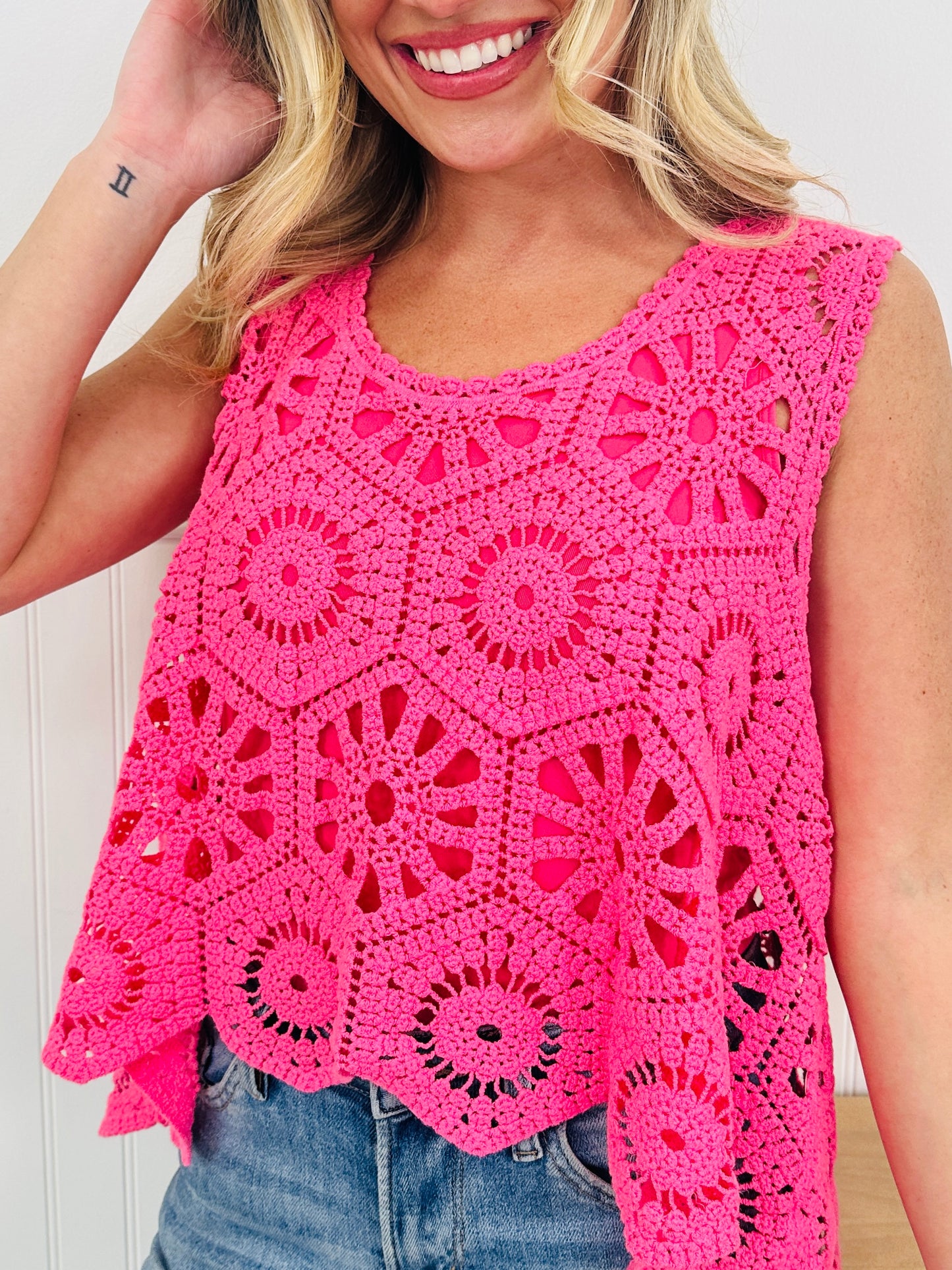 Crochet All Day Top In Multiple Colors