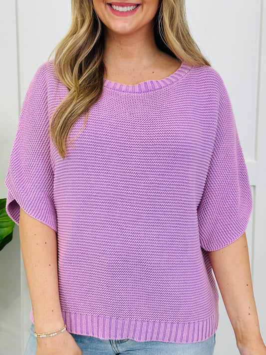 After Hours Knit Top In Washed Lavender